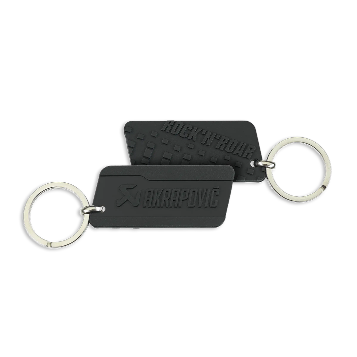 Akrapovič Off-road Rock'n'Roar Keychain – Black Rubber & Metal Ring