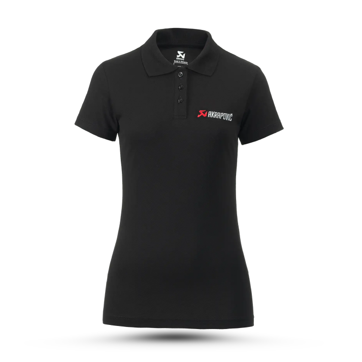 Akrapovič Logo Polo Women's – Black with Red Detailing