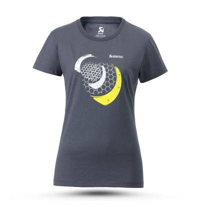 Akrapovič T-shirt Mesh Women's – Blue-Grey, White, Yellow